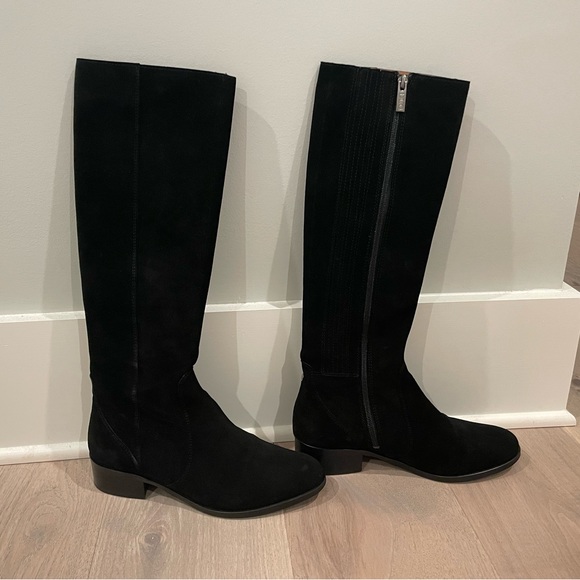 DuoBoots Haltham Standard Knee High Boots in Black Suede Sz 39 - Picture 3 of 13